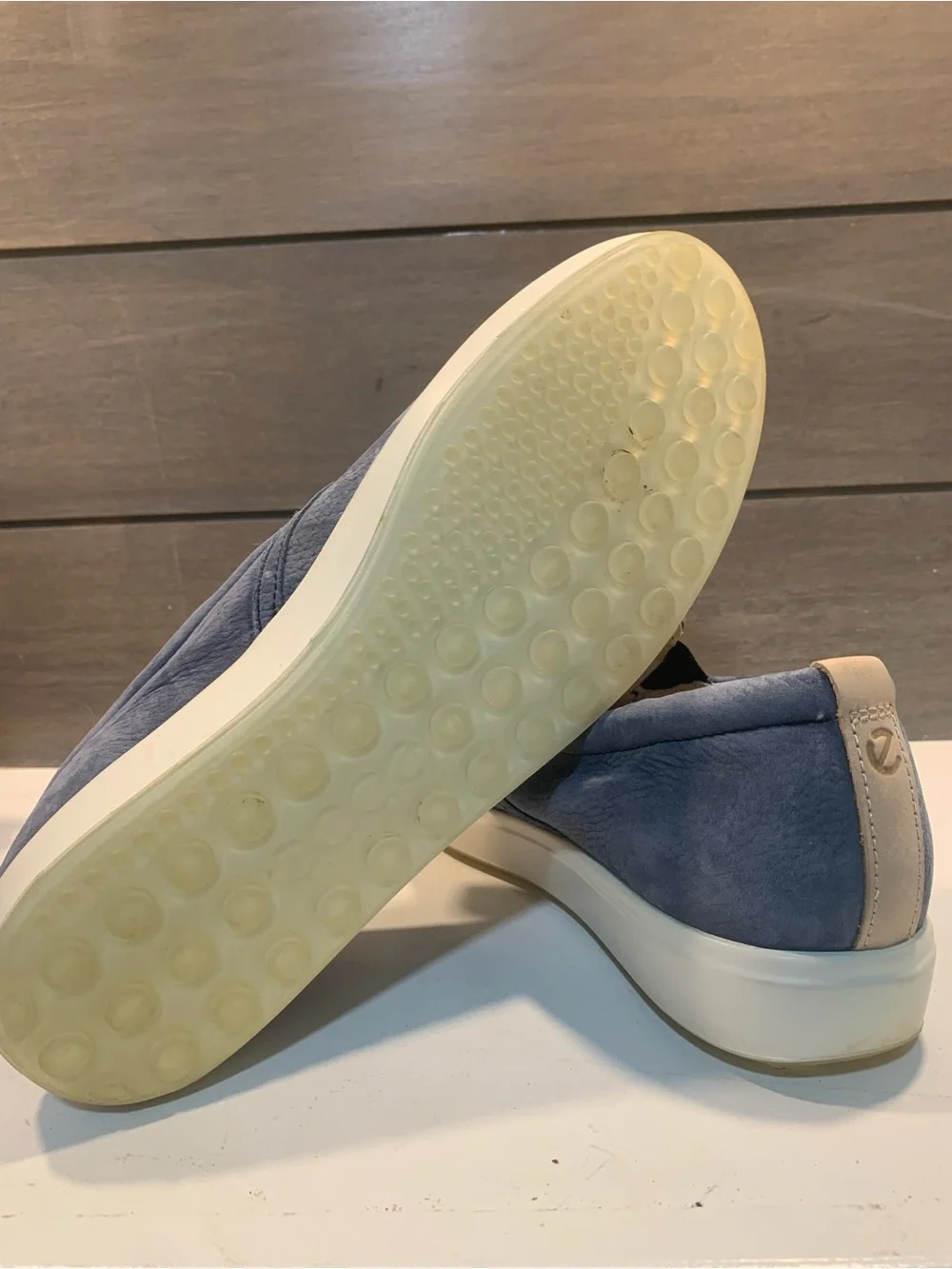 Ecco Soft 7 Slip-On Leather Loafer Blue Size 10-10.5 Preppy Casual  MInimal